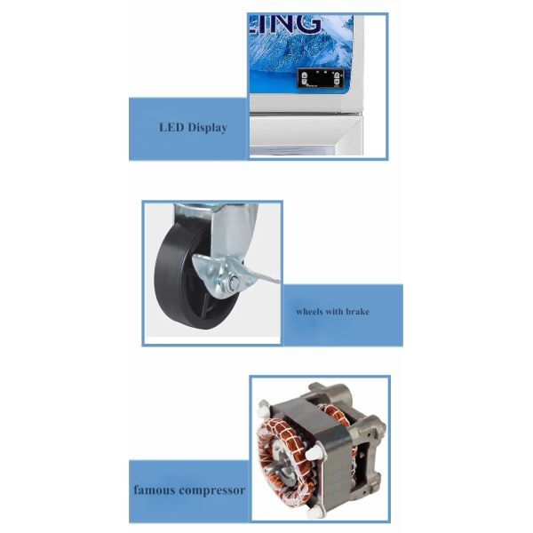 High Efficiency Commercial 6 Glass Door Refrigerator Fan Cooling Dual Compressor