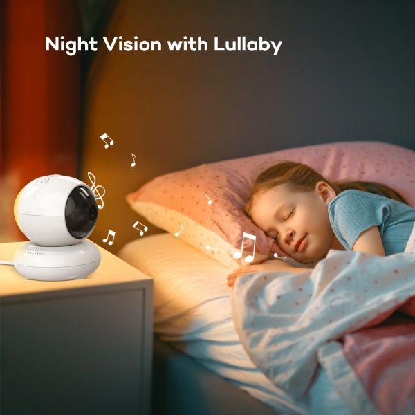 5 Inch HD Baby Monitor with 360° PTZ Camera and Night Vision