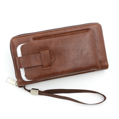 Long Wallet Business Cross-Border Clutch Bag Men PU Multi-Card Slot Wallet Large Capacity Portable Mobile Phone Bag Wholesale