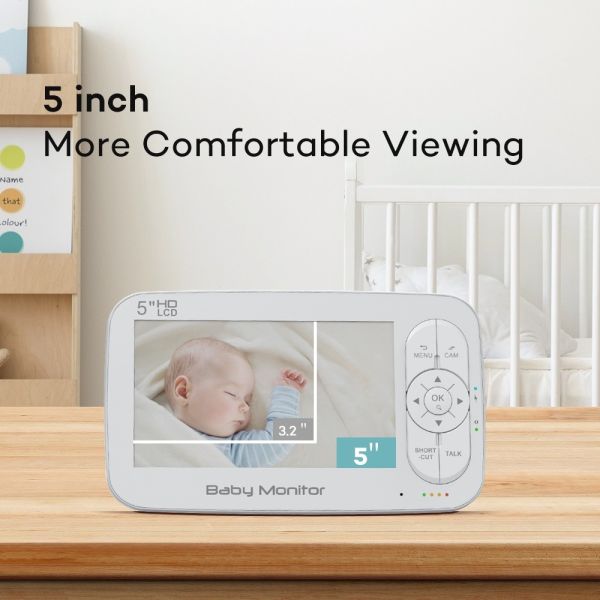 5 Inch Wireless Baby Monitor with 720p HD and Night Vision