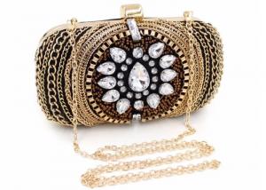 Cheap Vintage Retro Crystal Evening Clutch Bags Fashion Bead With Black Velvet wholesale