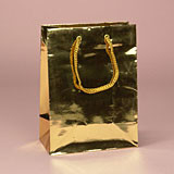 Gold / Metallic Paper Jewelry Gift Bags Biodegradable Paper European Totes