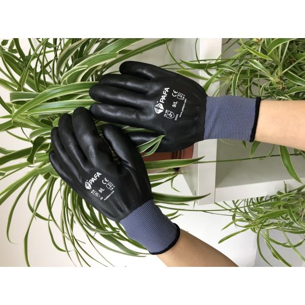 Small Hands Thin Nylon Liner 18 Gauge Blue Touchscreen Nitrile Work Gloves