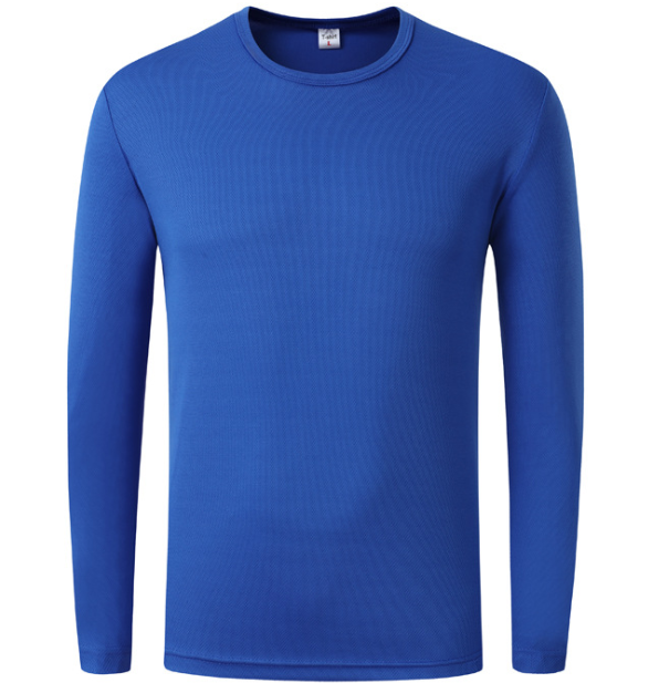 Plain Polyester T Shirts Clothing Round Neck Full Sleeve T Shirt 200g