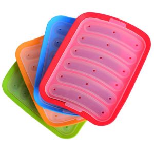 China Meat sausage ham box silicone 6 hot dog box homemade DIY sausage mold baby food supplement cake baking mold on sale