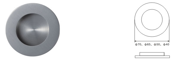 Round stainless steel hidden cupboard furniture handle recessed concealed flush pull handle