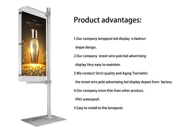 outdoor street lighting pole led display P4 Light Pole Led Screen