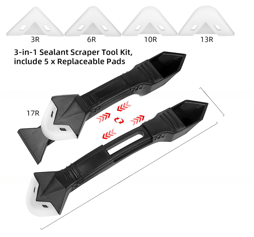Silicone Scraper Set 3pcs Silicone Scraper Caulking Grouting Tool Sealant Finishing Cleaning Kit Set Sealant Spatula Sealant