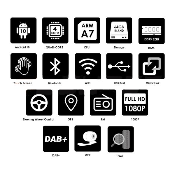 Steering Wheel Control 7-Inch Multimedia Car Radio Stereo for Jeep Cherokee 2007-2014