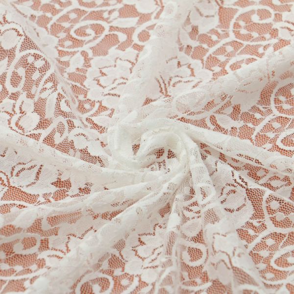 Garment Accessories Diy Stretch French Lace Fabric Black / Ivory Color