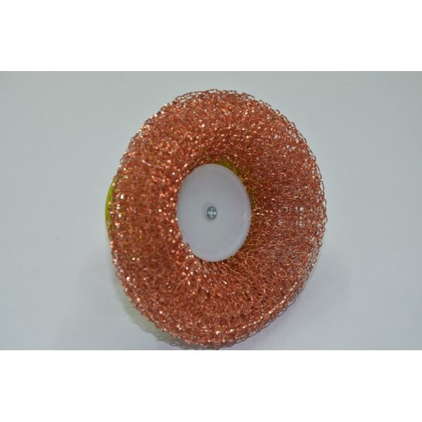 Round Copperized Stainless Steel Scrubbing Pads , Wear Resistant Metal Scouring Pad