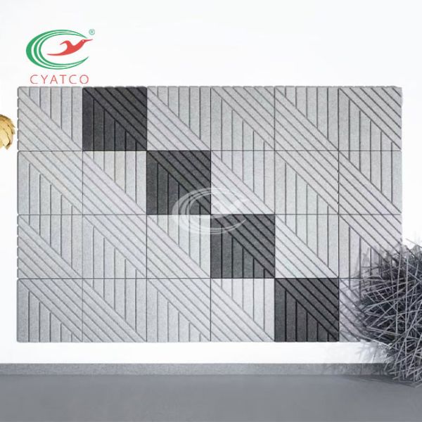 Recycled Indoor 3D Acoustic PET Felt Panels Engraved Multipurpose
