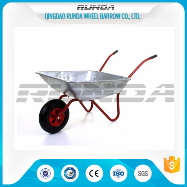 Easy Pulling Steel Handle Wheelbarrow 50L Water Capacity 0.5mm Tray Thickness