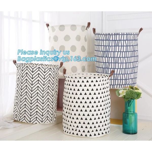 Collapsible Canvas Fabric Basket for Laundry Hamper Large Washing Bin Household Organizer,multi-functional folding baske