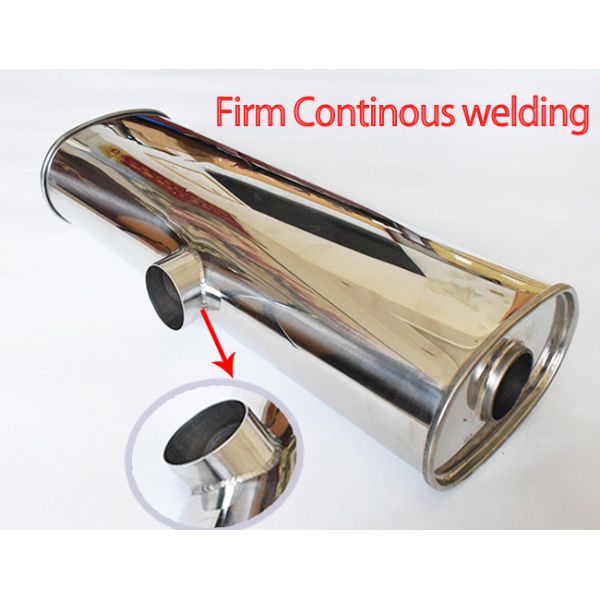 Weld On Install 2.5 Inch SS304 Car Flow Sound Muffler