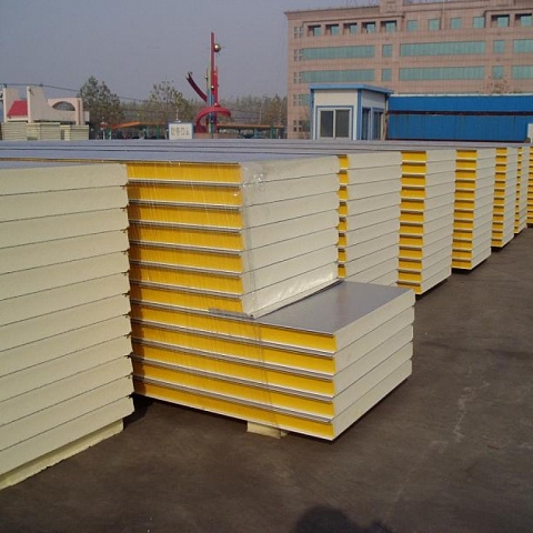 Polyurethane PU Sandwich Wall Panel Roof PPGI Sandwich Panels For Industrial Buildings