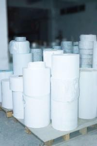 Cheap Self Adhesive Thermal Label Jumbo Roll , Sticky Back Paper 54u Surface Thickness wholesale
