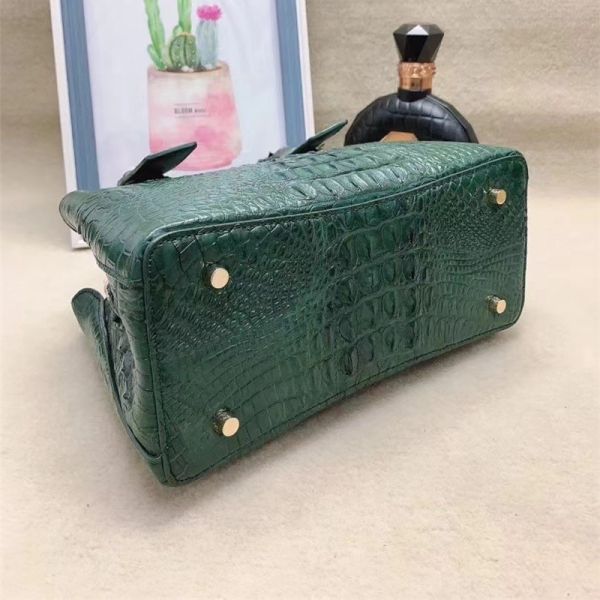 Genuine Alligator Leather Lady White Purse Female Single Shoulder Bag Authentic Crocodile Skin Women Top-handle Handbag