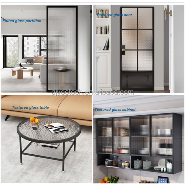 Decorative Building Material 4mm-6mm Bronze Patterned Glass for Interior Decoration