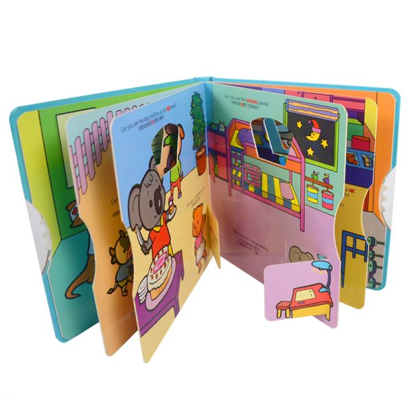 Flap Up Photo Board Book Printing Binding Services For Children'S Cardboard Book
