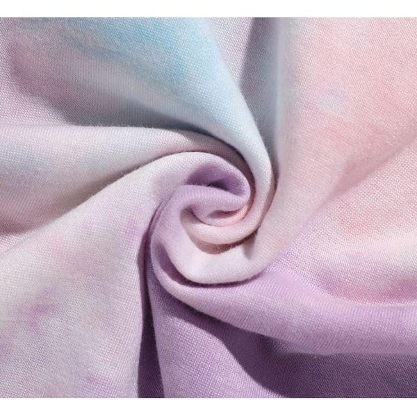 Print Casual Blank Oversized Sweatshirts Women Cute Pink Blank Tie Dye Crew Neck Sweatshirt