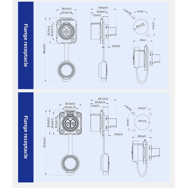 Cnlinko LP20 Series 2 Pole Locking Screw Type LP-20-2 Pin Wiring Screw Plastic Circular Waterproof Aviation Plug Connector