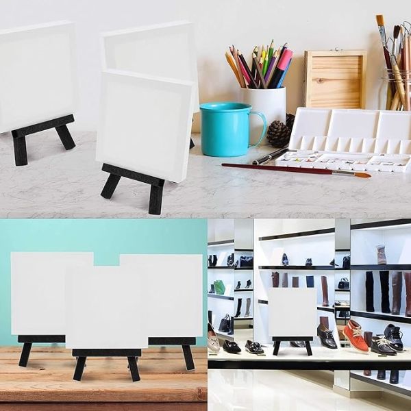 Small black wooden easel stand A Frame tripod stand Holder For Canvases Photos
