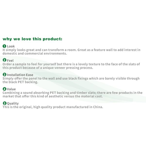 2400*600*21 mm Akupanel Soundproofing Panel for Interior Wall Veneer Wooden Acoustic