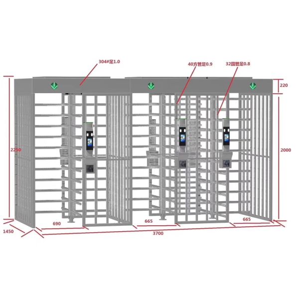 Temperature Detection SUS 304 Face Recognition Turnstile