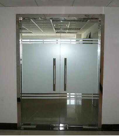Exterior Aluminum Self-closing Insulated Glazing Thermal Broken Ground Spring Bounce Pivot doors