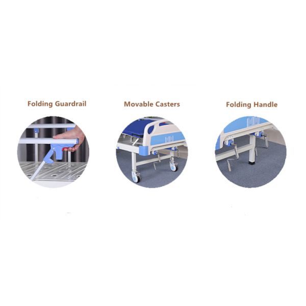 Hospital Single Shake Paralyzed Patient Bed With Aluminum Alloy Side Rails