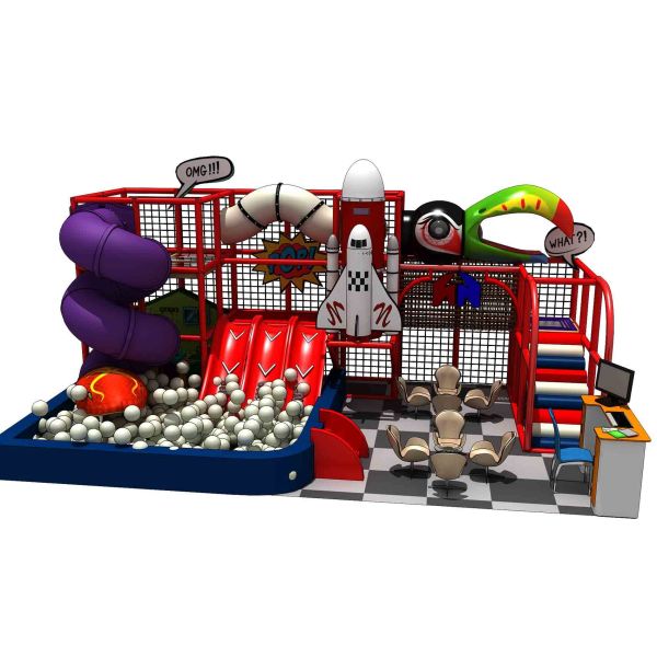 two level candy theme trampoline park kids indoor play gym with ball pool and slide