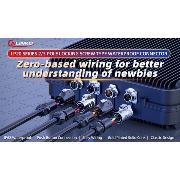 Cnlinko LP20 Series 2 Pole Locking Screw Type LP-20-2 Pin Wiring Screw Plastic Circular Waterproof Aviation Plug Connector