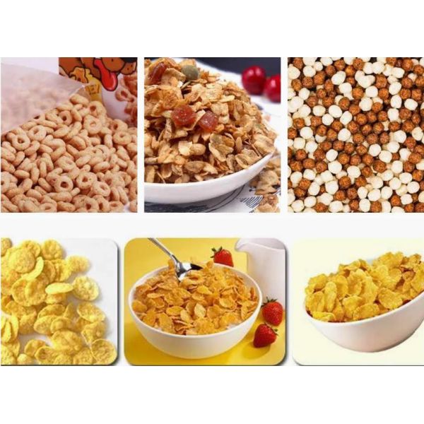 Automatic Snack Corn Chips Production Line / Cereals Corn Flakes Processing Machine