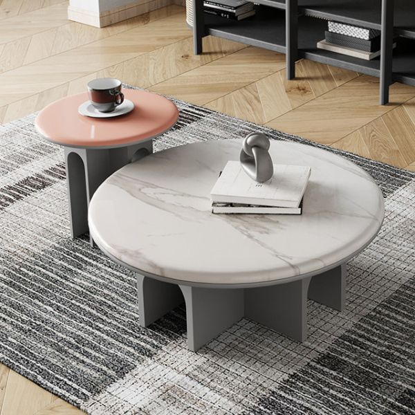 Rock Plate Marble Slab Coffee Table