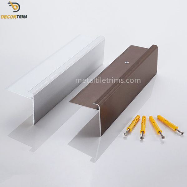 Heavy Duty Stair Nosing Tile Trim F Shape Aluminum Alloy 6063 Material