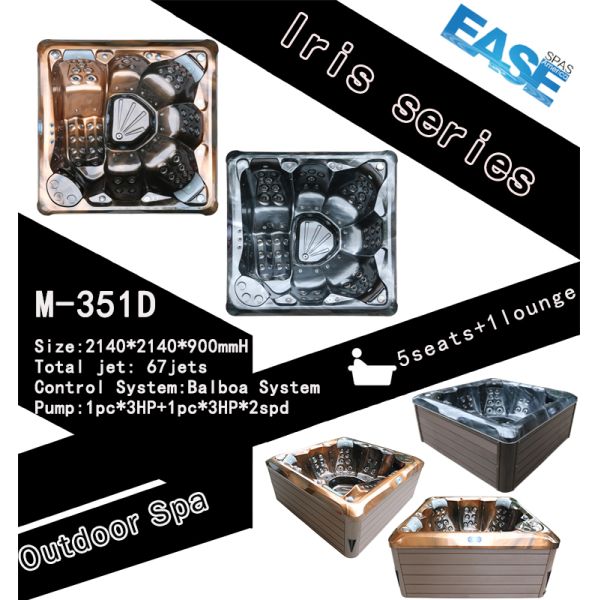 5 Person Acrylic Outdoor Spa Massage Bathtub Whirlpool Spa Hot Tub