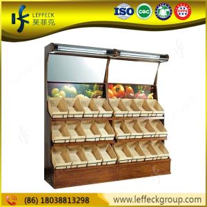 China China factory sale display shelf with wood basket for fruits and vegetable in good quality on sale