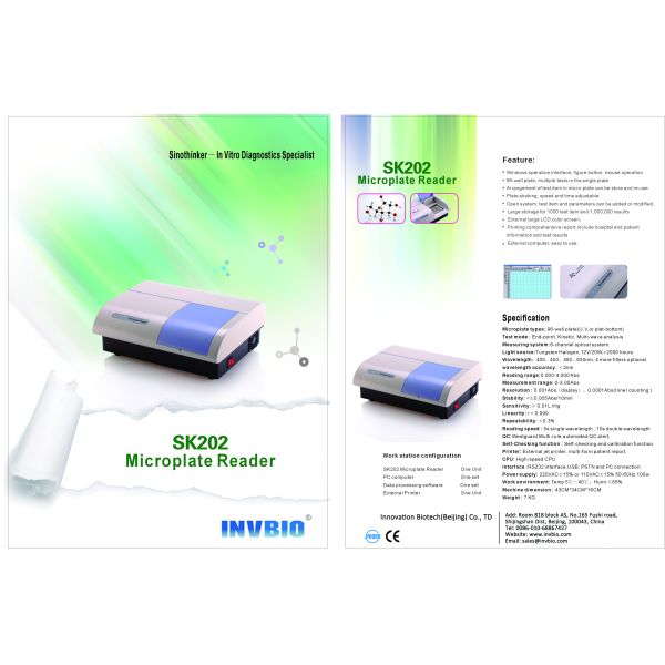 Open System Elisa Microplate Reader 96 Well Plate Sk202