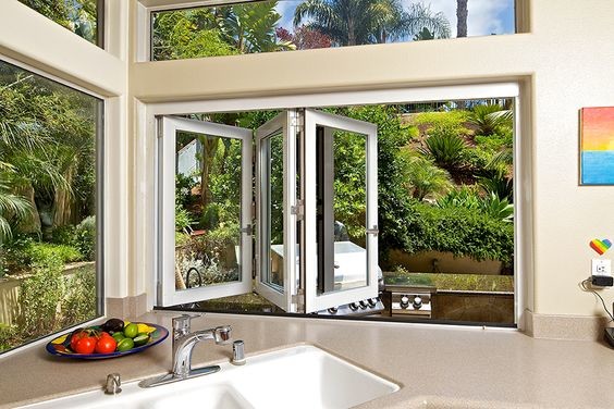 Aluminum alloy hurricane impact bi-fold door design,folding doors with internal shutter and blinds