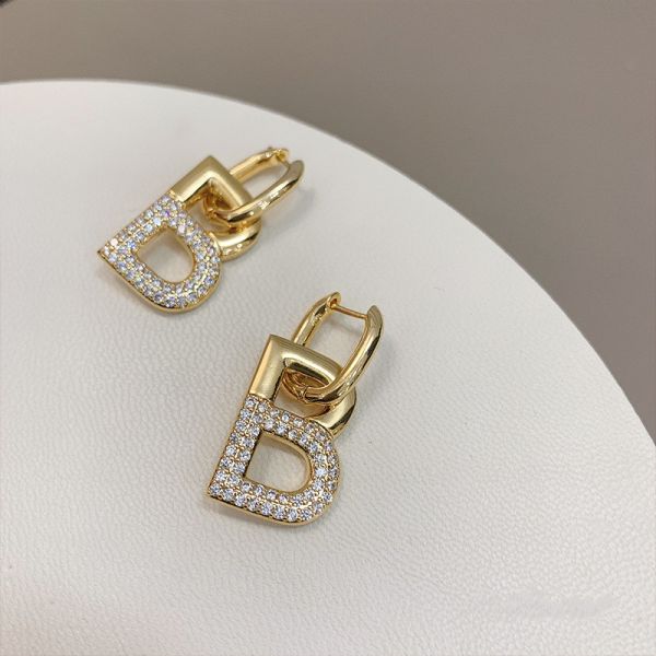 Women Accessories B Hoop Earrings in Brass with Custom Initial Letter and Gold Plating