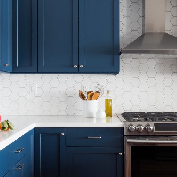 Reasonable Price Home Blue Kitchen Unit Cabinet U Shape Lacquer Modern Kitchen Cabinets USA