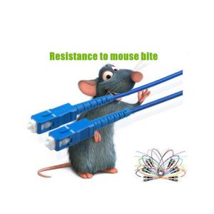 China Outdoor Armoured fiber optical cable SC ST LC FC drop cord cable blue on sale