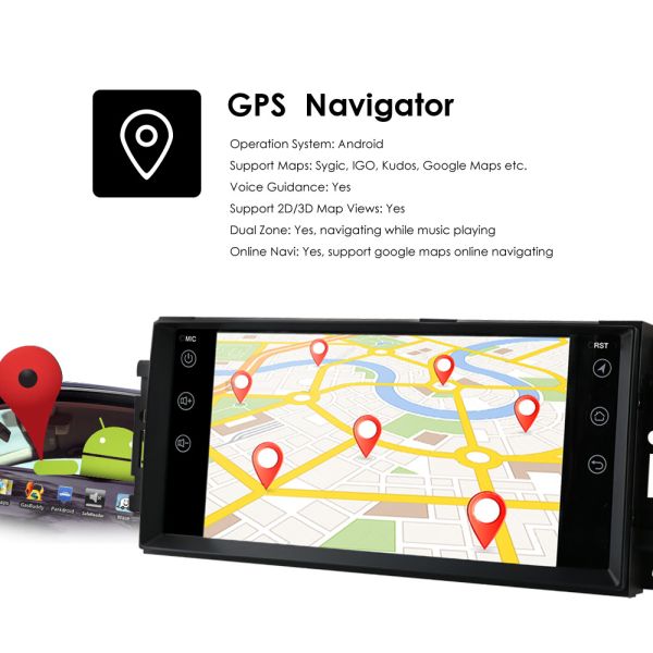 Steering Wheel Control 7-Inch Multimedia Car Radio Stereo for Jeep Cherokee 2007-2014