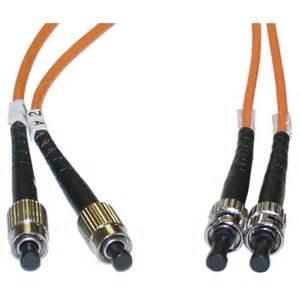 ST to ST Duplex Fiber Optic Patch Cord 62.5 / 125 Multimode with 3.0mm PVC Jacket