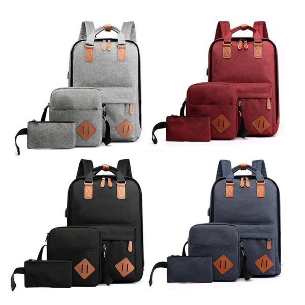 Grey Business Backpack Sets 43cm Usb Charging 3 In 1 Backpack ISO