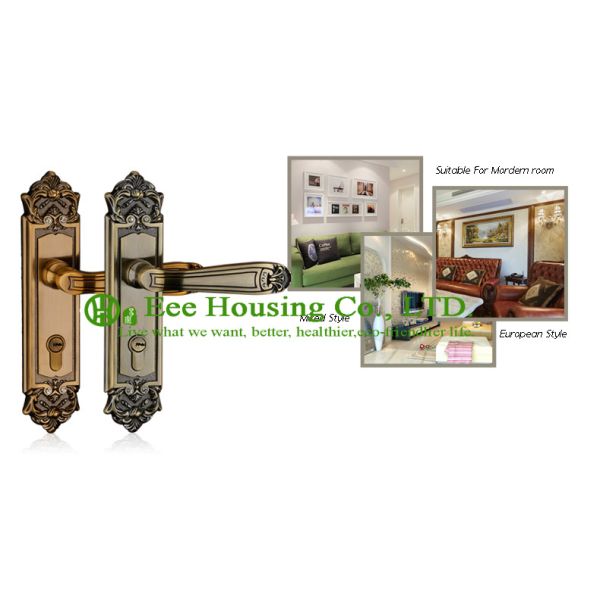 Mortise lock for timber door,Interior Door Locks factory,Antique Brass finish,Bedroom lock