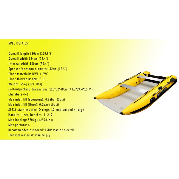 Small Kayak Inflatable PVC Power Sailing Ce Light Weight Catamaran Sailboat Hypalon Inflatable Boat Catamaran