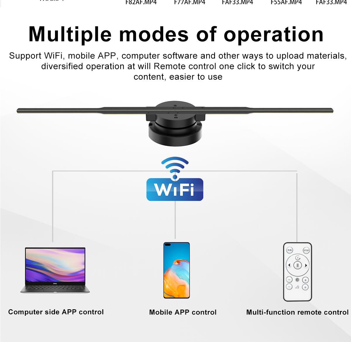 50cm 65cm 70cm 100cm LED Fan 3D Holographic Advertising Fan Hologram Projector Display