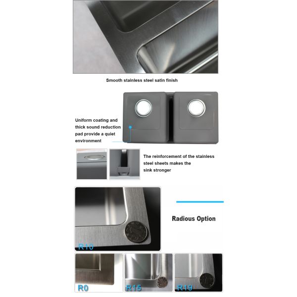 25'' Top Mount Stainless Steel Kitchen Sink Deep Bowl With Two Holes